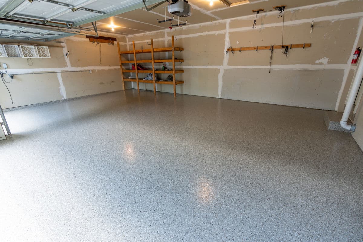 Clean garage interior with Toptek Coating applied
